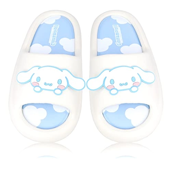 Roffatide Anime Cinnamoroll My Melody Kuromi Slides for Women Non-Slip Bathroom Shower Sandals Cow Print Rubber Slippers House Slides