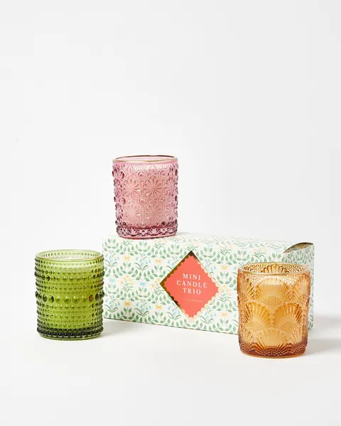 Sowerby Glass Candles Set Of Three | Oliver Bonas