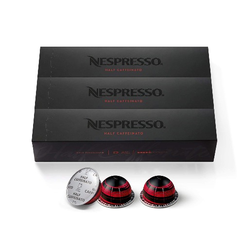 Nespresso Capsules VertuoLine, Half Caffeinato, Mild Roast Coffee, 10 Count (Pack of 3), Brews 7.8oz - 
