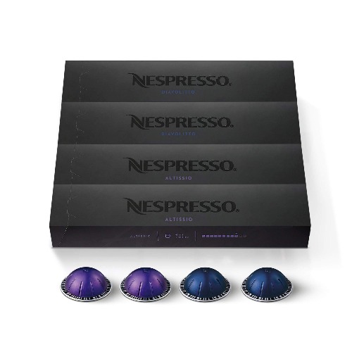 Nespresso Capsules VertuoLine, Espresso, Bold Variety Pack, Medium and Dark Roast Espresso Coffee, 40 Count Coffee Pods, Brews 1.35 Ounce - Espresso, Variety Pack