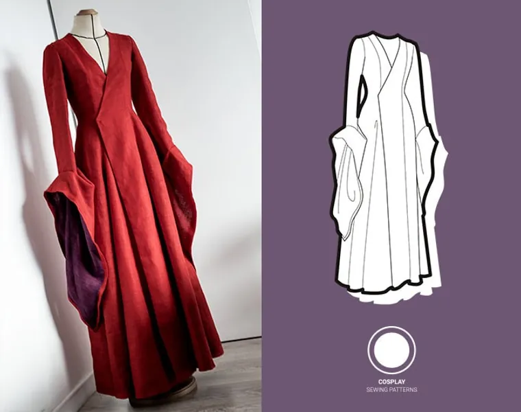 Medieval dress Melisandre inspired | Cosplay Sewing Pattern