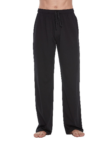 CYZ Comfortable Jersey Cotton Knit Pajama Lounge Sleep Pants - Large Black