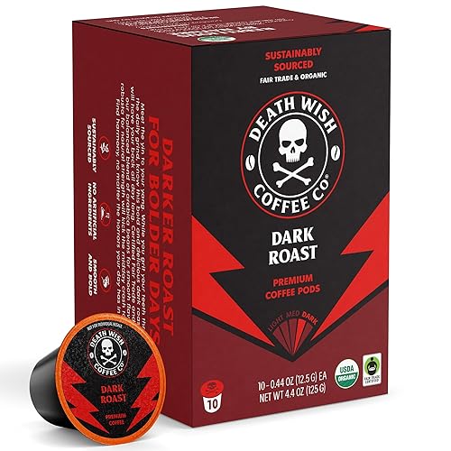 Death Wish Coffee Single Serve Capsule for Keurig K-Cup Brewers, USDA Certified Organic and Fair Trade, 10 Capsules