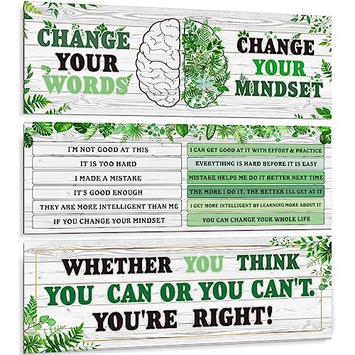 3 Pcs Growth Mindset Banner Classroom Decorations