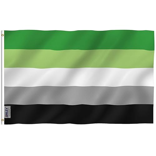 Anley Fly Breeze 3x5 Fuß Aromantic Pride Flagge - Lebendige Farbe und UV-Lichtechtheit - Leinwandkopf und doppelt genäht - Aromantic Pride Flagge mit Messingösen 3 x 5 Ft - Aromantic