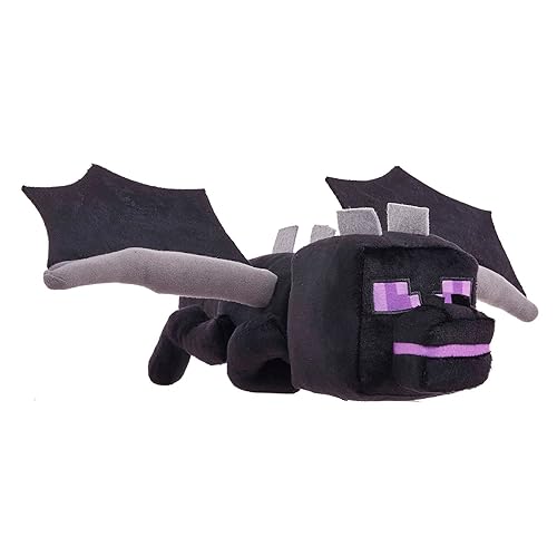 Minecraft Ender Dragoon Plush Figure with Lights and Sounds, Video-Game Collectible Toy, Gift for Fans Age 3 Years Old & Up