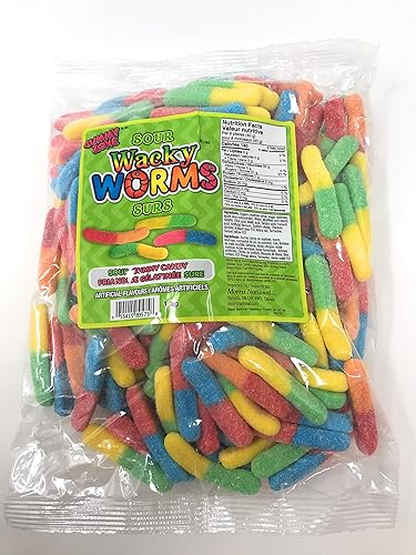 Gummy Zone Wacky Worms Sour Gummy Candy - 1 KG Bag