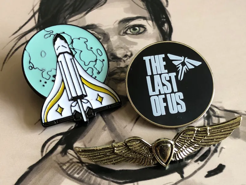 The Last of Us Pin Badge | Firefly, Wings, Spaceship pin badge's from The Last of Us Remake & TLOU2, Ellie's backpack and birthday gift pins