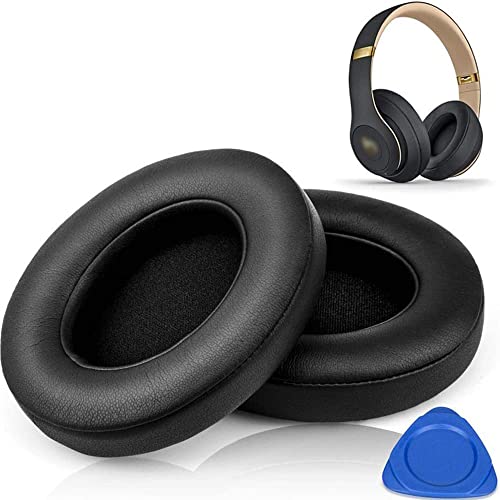 HiFan Replacement Ear Pads for Beats Studio 2.0 & 3.0 Wired/Wireless B0500 / B0501 - Extreme Comfort Ear Cushions Replacement kit Noise Isolation Adaptive Memory Foam Ear Cover, 2 Peices (Black) - Black