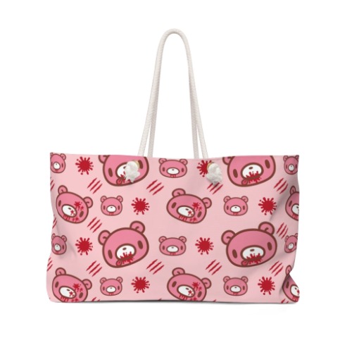Gloomy Pink Head Weekender Bag | 24" × 13"