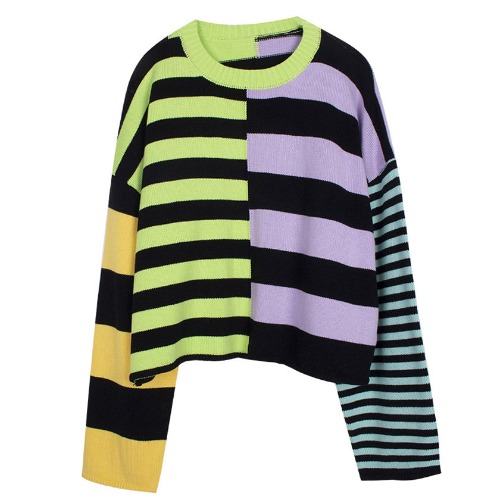 Damage Striped Knit | L / Multi