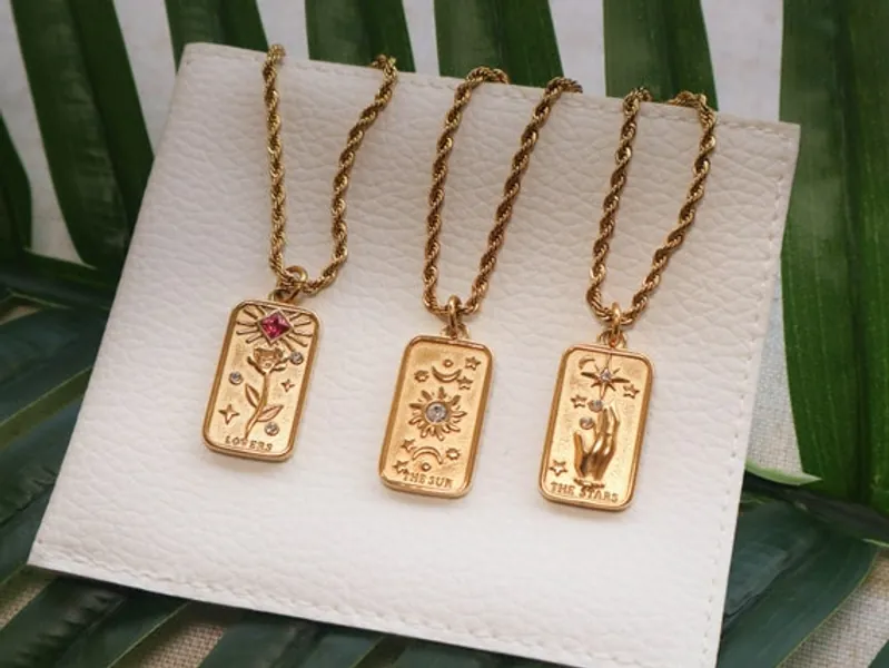 Dainty Tarot Necklace  18k Gold Plated Witch Jewelry  | Etsy Canada
