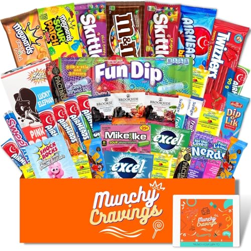 MunchyCravings Premium Candy Variety Box (40 count), For Adults, Teens and Kids, Great for Movie Nights, Halloween Candy, Gifts and Christmas Presents
