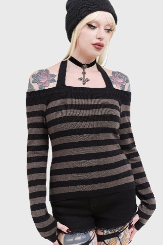 Devilish Top | S / Black/Grey / 51% Viscose 29% Polyester 20% Polyamide