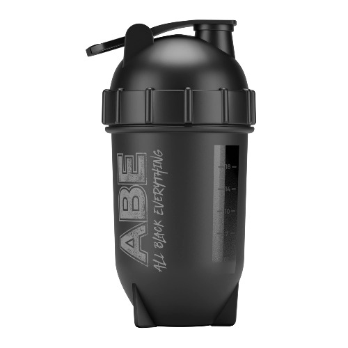 Tillämpad näring ABE Bullet Shaker – helt svart allting protein shaker-flaska 500 ml, kapselskakare lätt att rengöra, BPA-fri (svart)