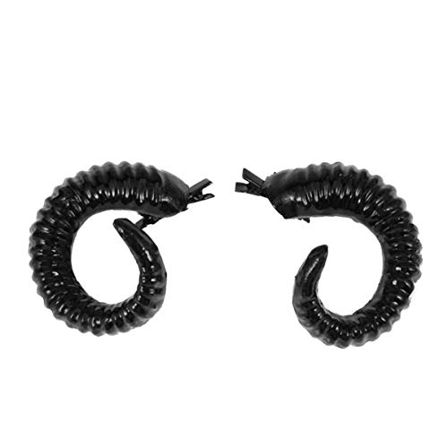 Beaupretty 1 Pair Sheep Horns Hair Clips, Fancy Devil Horn Hairpin Horns Cosplay Halloween Costume Party Accessories (Black) - Black