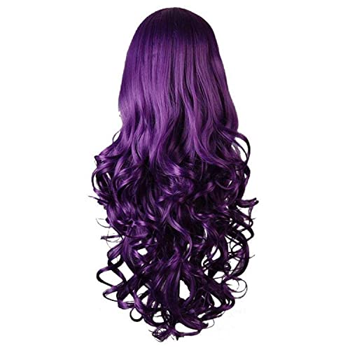 Rbenxia Curly Cosplay Wig Long Hair Heat Resistant Spiral Costume Wigs Anime Fashion Wavy Curly Cosplay Daily Party Purple 32" 80cm - Purple