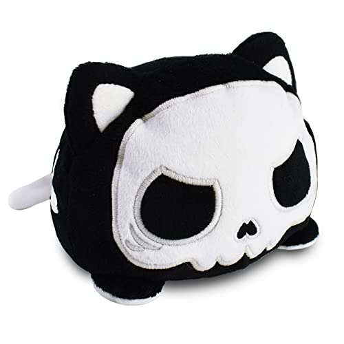 TeeTurtle - The Original Reversible Cat Plushie - White + Skeleton - Glows in the Dark! - Cute Sensory Fidget Stuffed Animals That Show Your Mood - Perfect for Halloween! - Skeleton Glow - Plushie