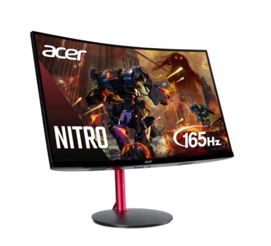 Nitro by Acer 27" Full HD 1920 x 1080 1500R Curve PC Gaming Monitor | AMD FreeSync Premium | 165Hz Refresh | 1ms (VRB) | ZeroFrame Design | 1 x Display Port 1.4 & 2 x HDMI 2.0 Ports ED270R Mbmiiphx - FHD 165Hz - 27-inch