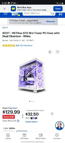 NZXT - H9 Flow ATX Mid-Tower PC Case with Dual Chamber - White