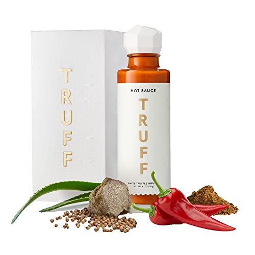 TRUFF White Truffle Hot Sauce, Gourmet Hot Sauce with Ripe Chili Peppers, Agave Nectar, White Truffle Oil and Coriander, a Limited Flavor Experience in a Bottle, 6 oz. - White Truffle - 6 Ounce (Pack of 1)