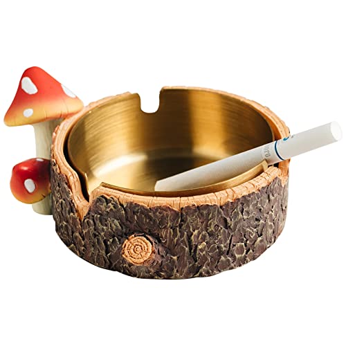 Mushroom Ashtray with Stainless Steel Tray