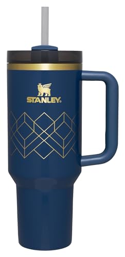 Stanley Quencher H2.0 FlowState Stainless Steel Vacuum Insulated Tumbler with Lid and Straw for Water, Iced Tea or Coffee - 40 oz - Nightfall Gloss Deco