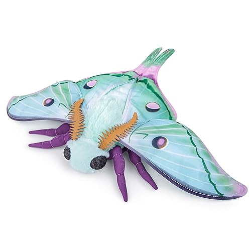 Frankiezhou Home Luna Moth Plush Toy, Large Luna Moth Stuffed Animals 16in, Realistic Soft Big Moth Plushie Model Toy, Unique Plush Gift Collection for Kids - Medium
