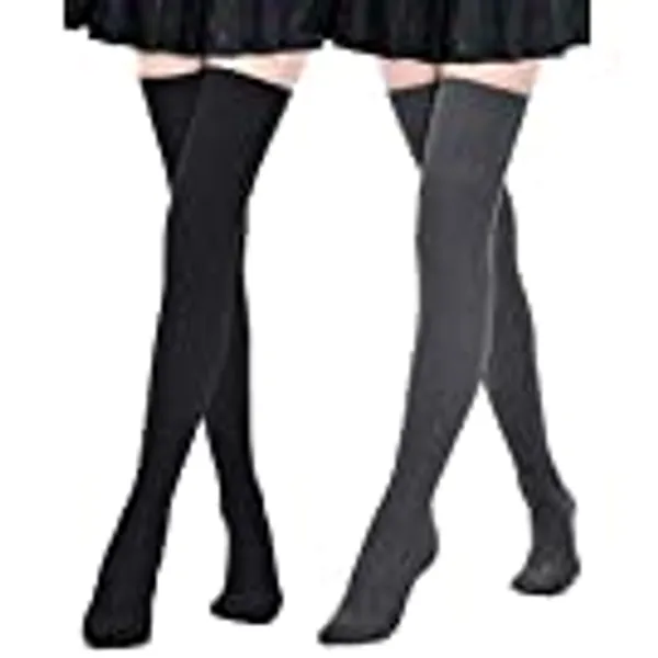 Kayhoma Extra Long Cotton Thigh High Socks Over the Knee High Boot Stockings Cotton Leg Warmers