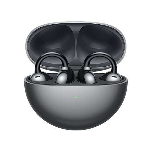 HUAWEI FreeClip Black Wireless Earbuds - Open Ear Bluetooth Earphones with Long Lasting Battery & AI Crystal Clear Sound - Lightweight in-Ear Headphones with IP54 Resistance to Dust Water