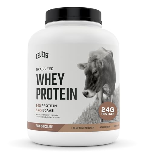 Levels Grass Fed 100% Whey Protein, No Hormones, Pure Chocolate, 5LB - Chocolate - 5 Pound (Pack of 1)