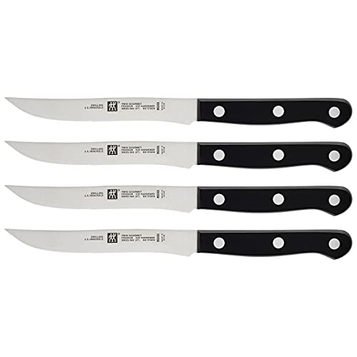ZWILLING Steak Knife Set, 4 pc, black - Black - 4 pc - Stainless Steel
