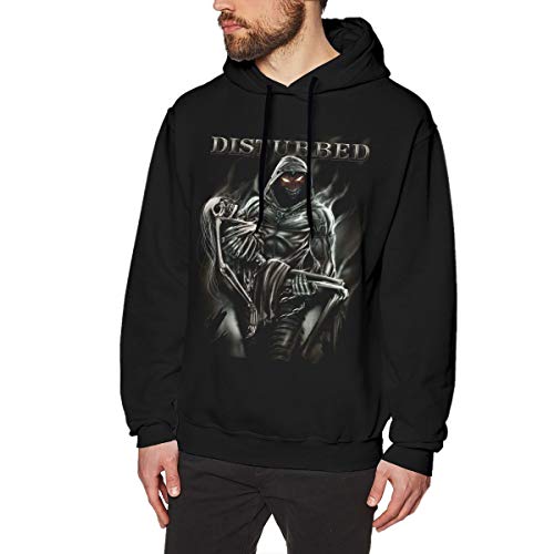 Disturbed Men's Hoodies Sweater Fashion Long Sleeve Top No Pocket Hoodies Hooded Sweatshirt - XX-Large - Black
