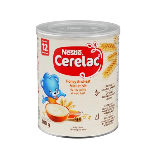 CERELAC Honey & Wheat With Milk Baby Cereal, Source of Iron & Essential Nutrients, Vegetarian, No Additives, Halal Correct, Recyclable Canister, Resealable, 400g