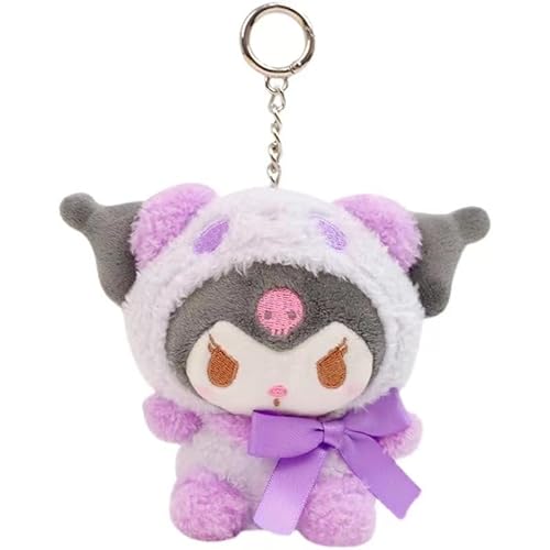 My Melody Plush Keychain, 5 Inch Plush Toy Plush Doll, Cute Kromi Cinnamoroll Plush Keychain Toys Pendant Doll Girls Gift - Purple