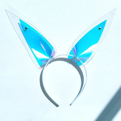 Cyber Holographic Ear Headband - Bunny