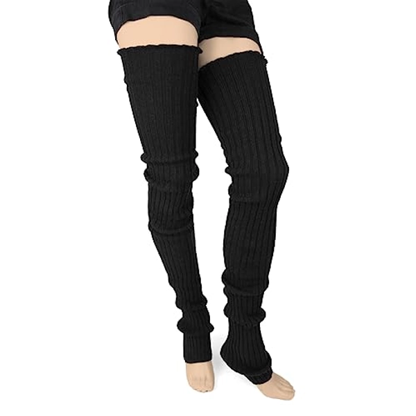Foot Traffic Women's Cable-Knit Leg Warmers, Warm & Long Footless Thigh-Highs