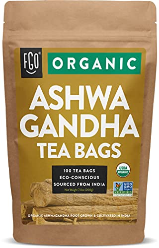 Organic Ashwagandha Tea, Eco-Conscious Tea Bags, 100 Count, Packaging May Vary (Pack of 1) - Ashwagandha - 100 Count (Pack of 1)