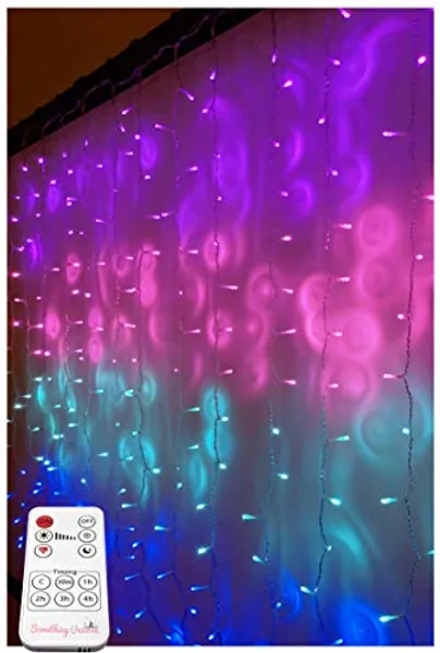 Something Unicorn - Purple Ombre LED String Curtain Lights with Remote for Teen Room, Girls Room, College Dorm, Nursery and Kids Room Décor. Perfect for Mermaid Decoration.(Premium Version)