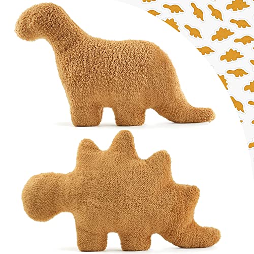 LANARP Dino Nugget Pillow,Dino Chicken Nugget Plush,Soft Dinosaur Chicken Nuggets Pillow for Birthday Decorations, Stuffed Animal Plush Toy (Stegosaurus + Brontosaurus) - Stegosaurus + Brontosaurus