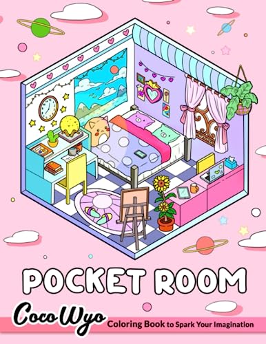 Pocket Room: Coloring Book Features Tiny, Cozy, Beautiful & Peaceful Rooms Illustrations for Relaxation and Stress Relieving