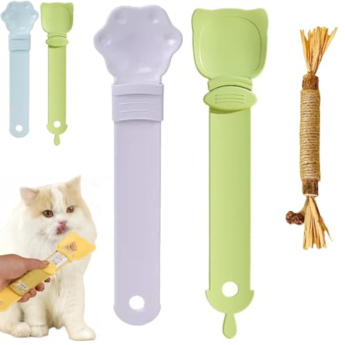 Happy Spoon for Cats, Cat Strip Feeder, Cat Treat Spoon Squeeze, Happy Spoon Cat Treat Feeder, Cuddles and Meow Happy Spoon, Cat Strip Happy Spoon, Cat Strip Squeeze Feeder (2 Pcs G) - 2 Pcs G