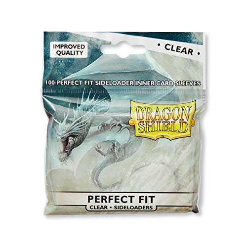 Dragon Shield Standard Size Card Sleeves – Perfect Fit Sideloader Clear 100CT – MTG Card Sleeves are Smooth & Tough – Compatible with Pokemon, Yugioh, & Magic The Gathering Card Sleeves