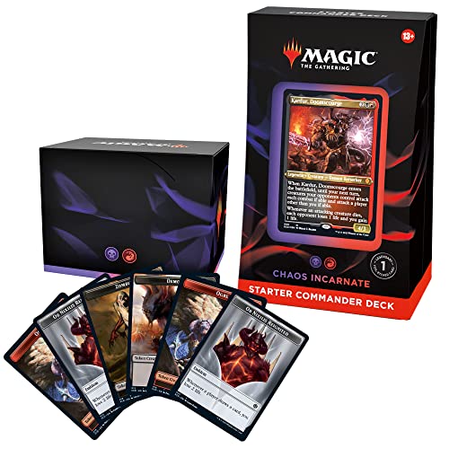 Magic: The Gathering Starter Commander Deck - Chaos Incarnate (Black-Red) | Ready-to-Play Deck for Beginners and Fans | Ages 13+ | Collectible Card Games