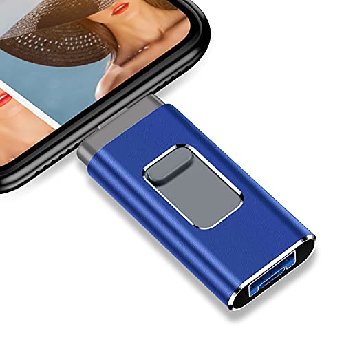 iPhone Flash Drives 1000GB, USB Memory Drive 1TB Photo Stick Compatible with Mobile Phone & Computers, Mobile Phone External Expandable Memory Storage Drive Take More Photos & Videos(Blue1000gb) - blue