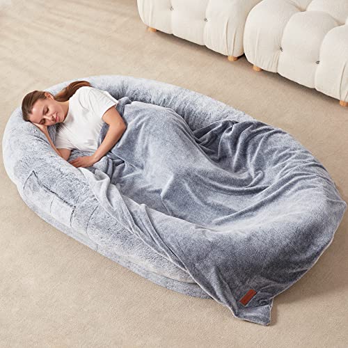 Homguava Large Bean Bag Bed for Human-Sized - Grey