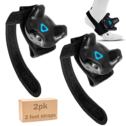 Skywin VR Tracker Straps for HTC Vive System Tracker Puck - Adjustable Straps for Feet Object and Full-Body Tracking in Virtual Reality (2 Feet Strap) - 2 Pack - Feet Strap