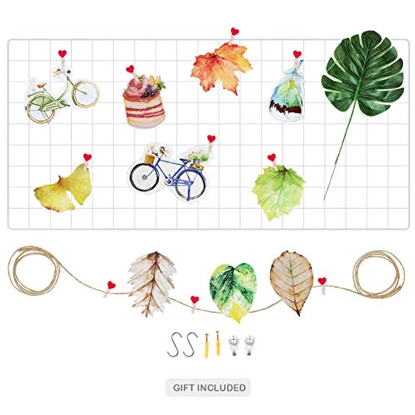 Infinite Node Wall Photo Grid Shelf, Wall Hanging Ins Display Grid Panel for Decor & Storage, Metal Wire Notice Boards & Message Board, Mesh Tool Organiser, Wall Photo Frame (White, 17.7" x 37.4")