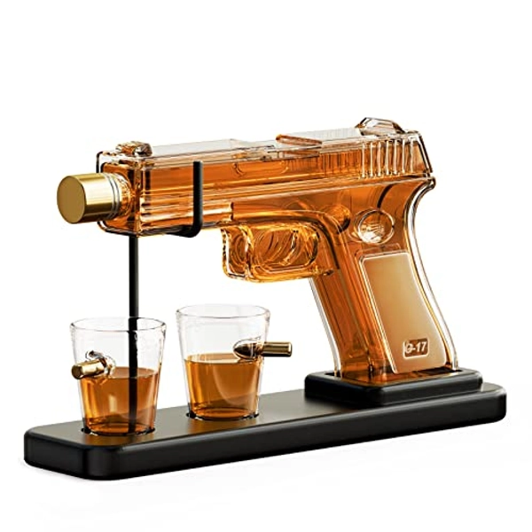 Kollea 15 Oz Whiskey Decanter and 2.0 Oz Glasses Set, Whiskey Dispenser for Liquor Scotch Bourbon, Whiskey Glass Gift Sets for Men Dad, Unique Fathers Day Birthday Gifts, Anniversary, Valentine's Day