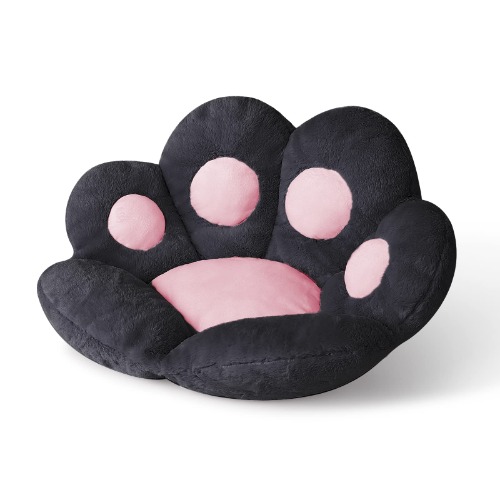 Ditucu Cat Paw Cushion Comfy Kawaii Chair Cushion 31.4 x 27.5 inch Bear Paw Lazy Sofa Office Floor Pillow Cute Plush Seat Pad for Gaming Chair for Bedroom Decor Black - Black Large (Pack of 1)